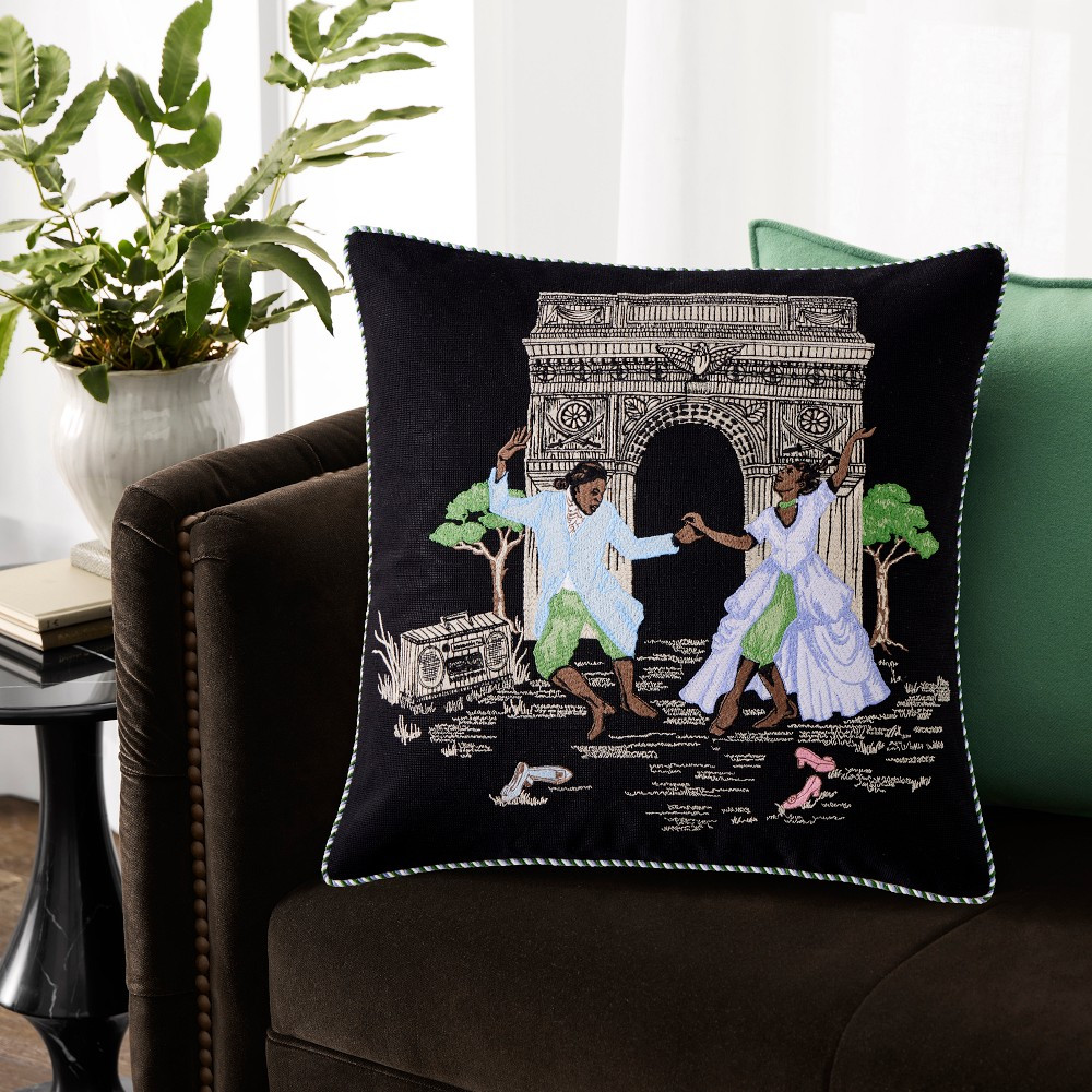 Sheila Bridges x Williams Sonoma Home Harlem Toile Needlepoint Pillow Cover | Williams-Sonoma