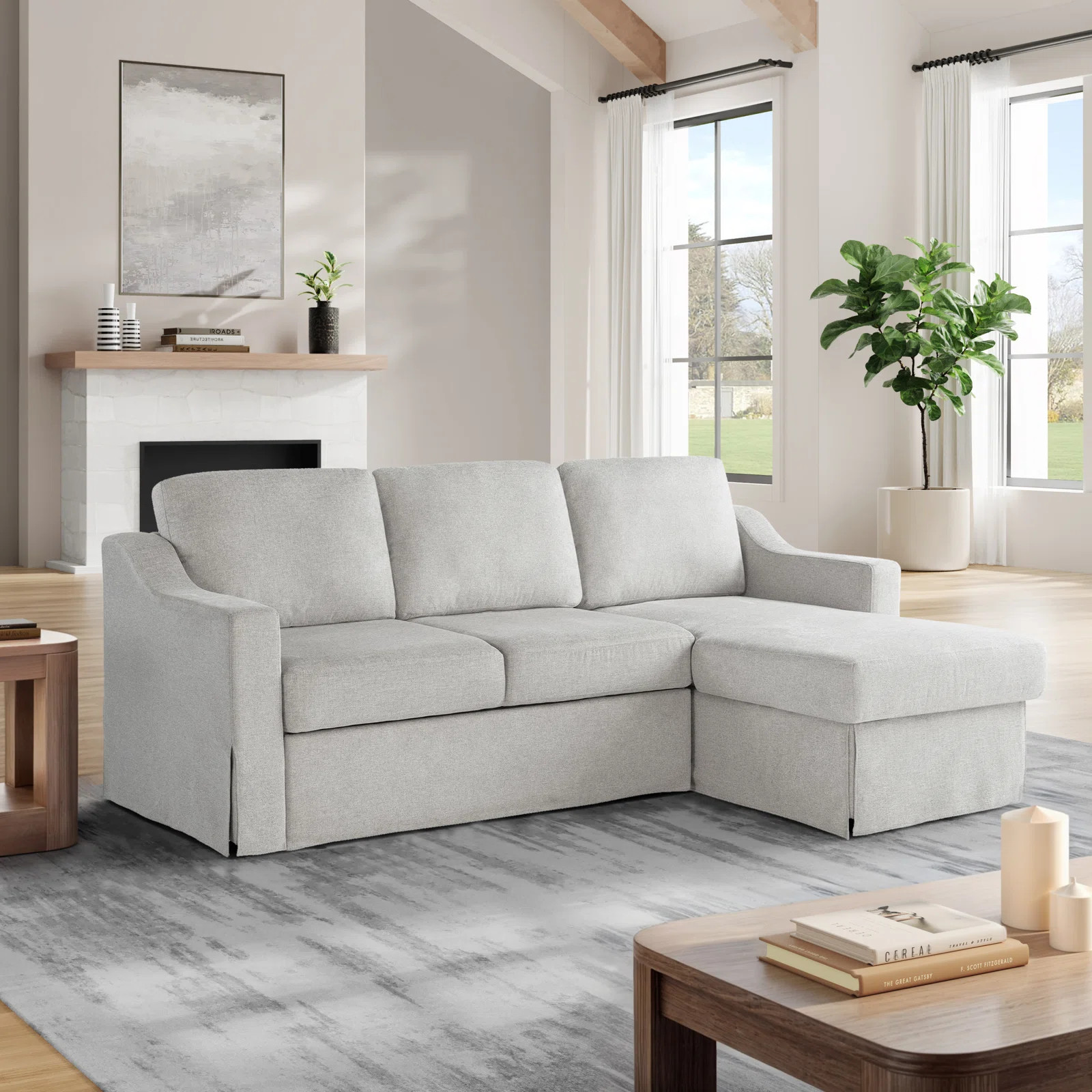 Serta Harvey 89.8" Convertible Sleeper Sectional | Wayfair North America
