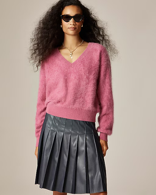 Brushed cashmere V-neck sweater | J. Crew US