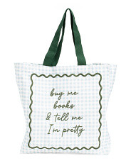 Buy Me Books And Tell Me I'm Pretty Embroidered Tote Bag | Office & Storage | Marshalls | Marshalls