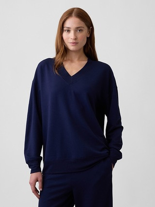 CloudLight Oversized V-Neck Sweatshirt | Gap Factory