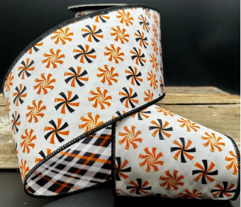 D Stevens, 10 Yards, 4 Inch Wire Ribbon, Lollipop Ribbon, Candy Ribbon, Plaid Ribbon, Halloween R... | Etsy (US)