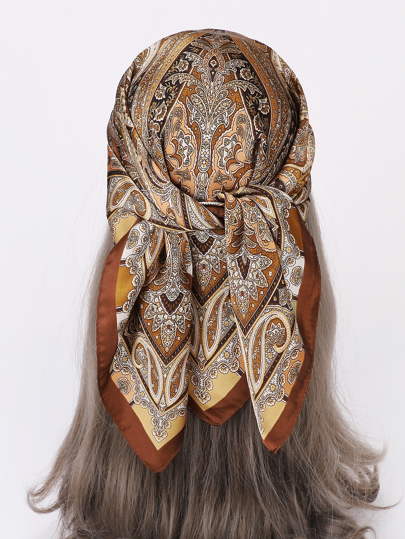 1pc Women's Fashionable Paisley Printed Silk-like Scarf Headband | SHEIN