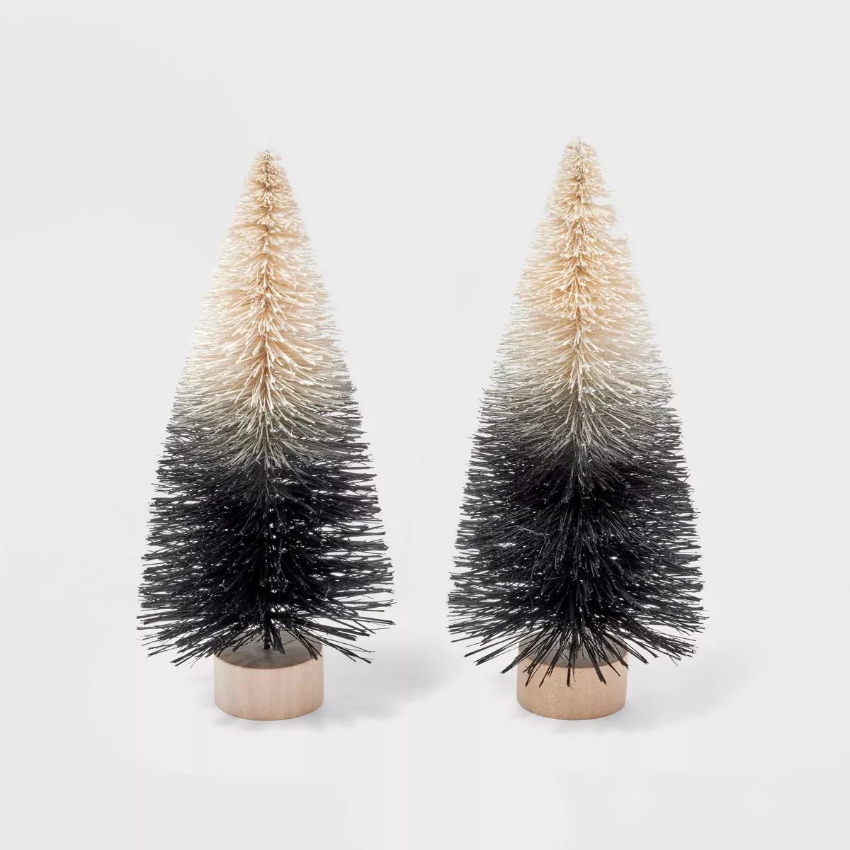 2pk Black and Cream Ombre Bottle Brush Tree Halloween Decorative Figurine - Hyde & EEK! Boutique... | Target