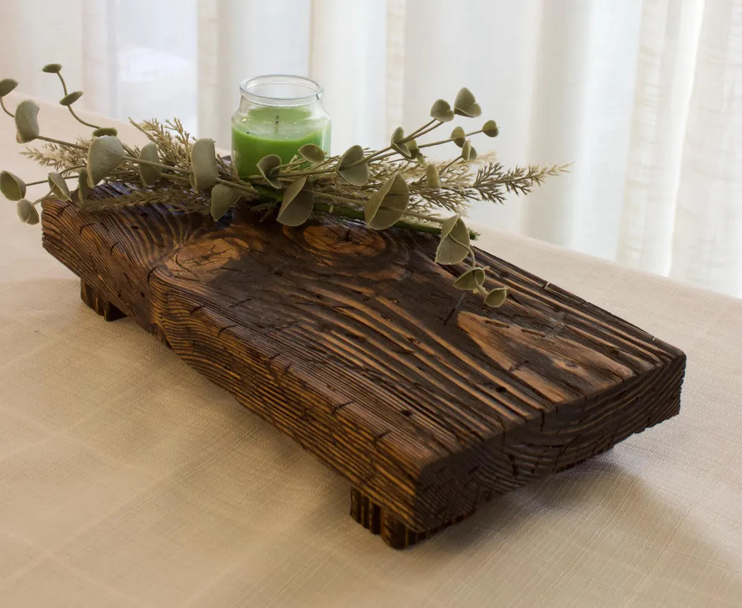 Distressed Pedestal Riser, Rustic Wood Stand, Weathered Riser, Plant Trivet, Tabletop Riser, Cand... | Etsy (US)