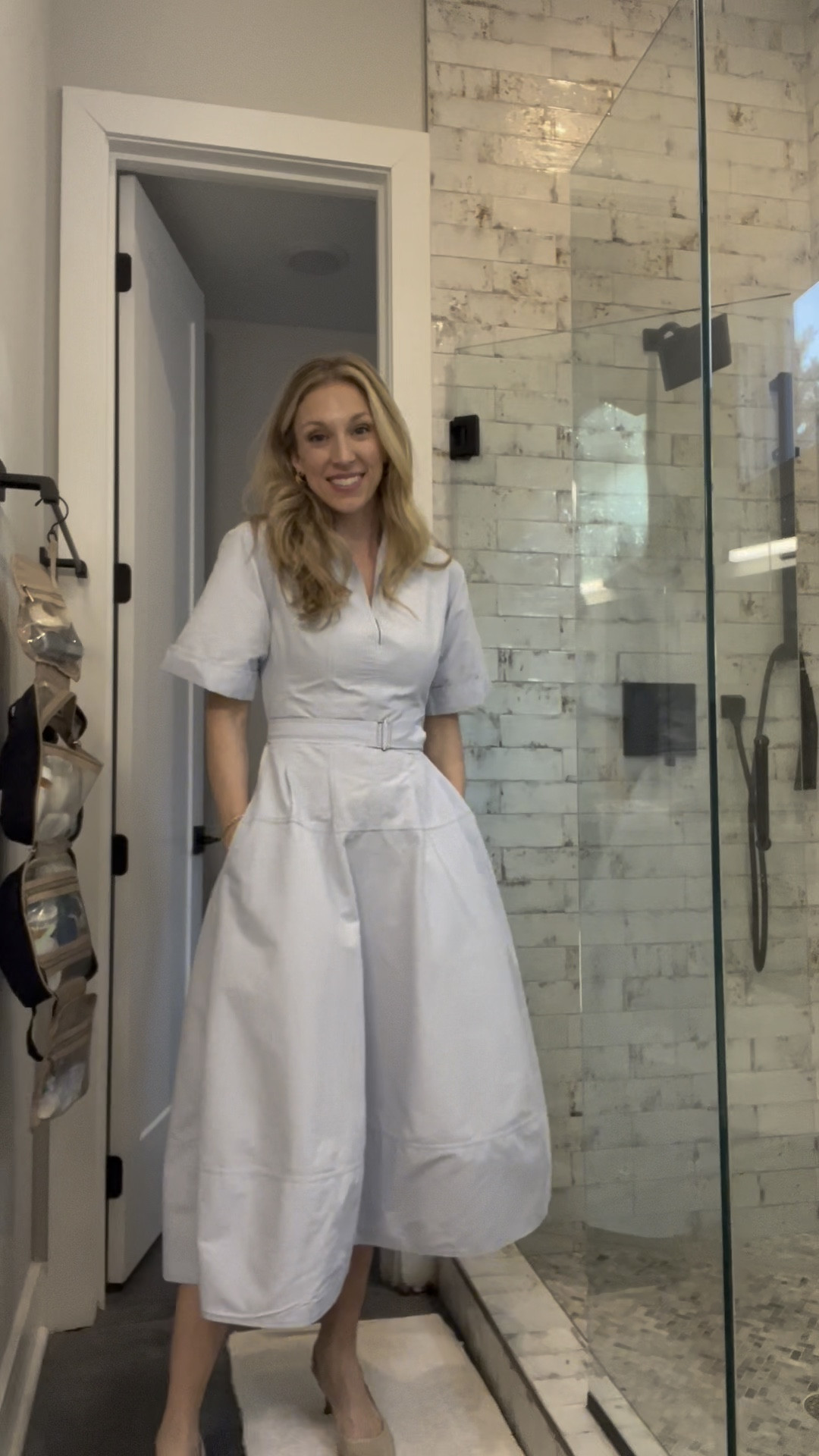 This dress is absolutely perfect for the office, church, wedding guest option, girls night out… the list goes on! I love how full the skirt is, the sweet puff sleeves, and the structured collar. 

#LTKWorkwear #LTKStyleTip #LTKParties