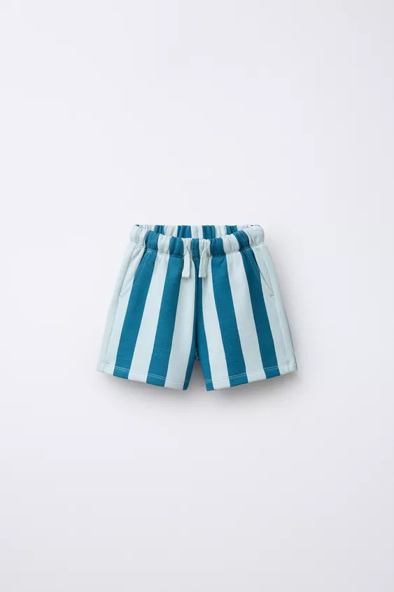 STRIPED PLUSH SHORTS | Zara US