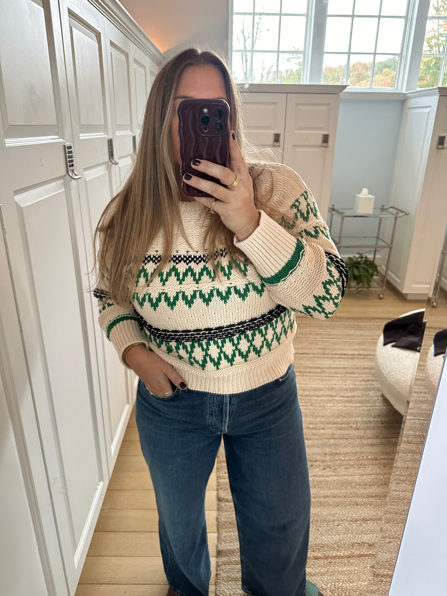 Sweater- im in medium ( runs slim) 

Jeans- true to size 


Fair isle
Wide leg jeans

#LTKHoliday