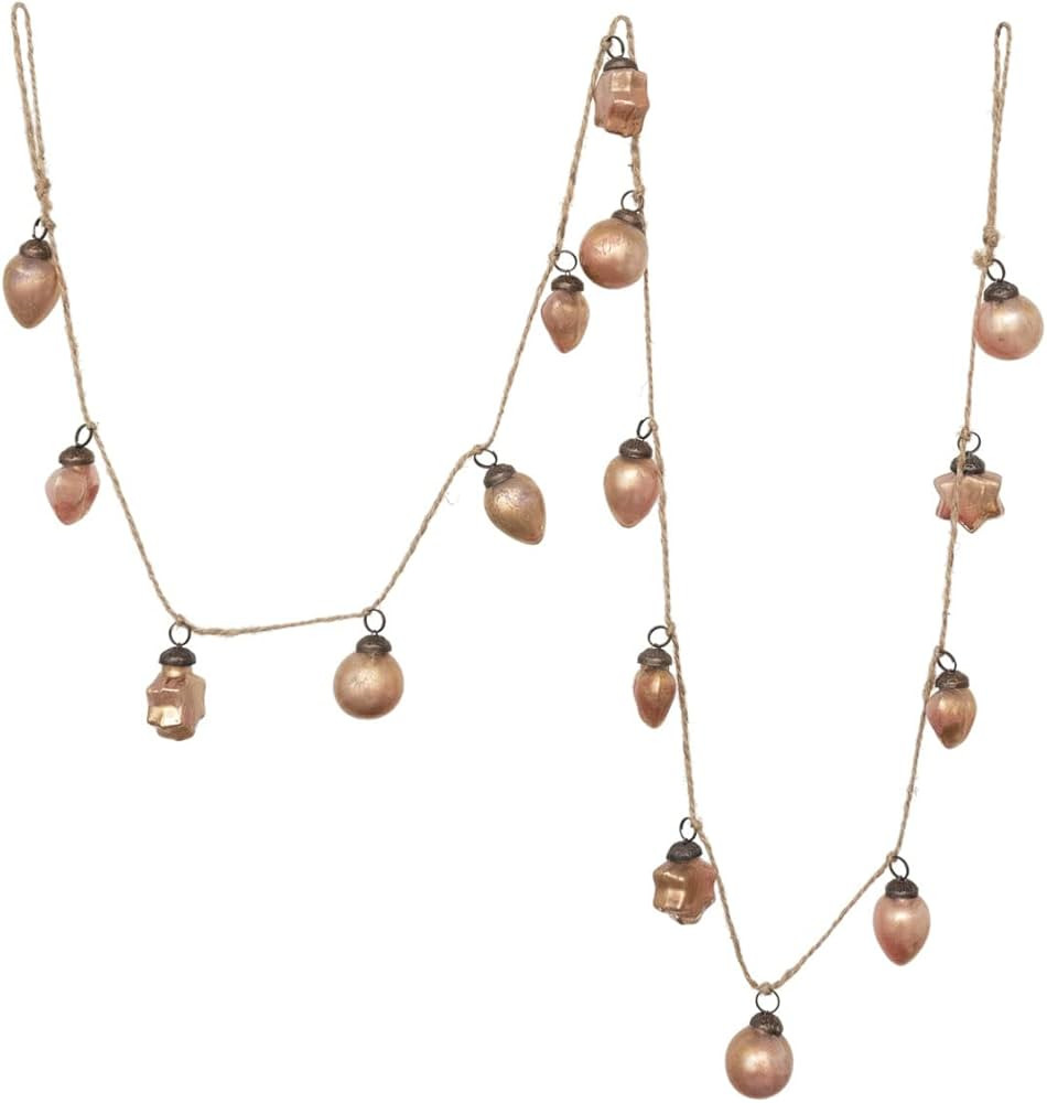 Creative Co-Op Mercury Glass Ball Ornament Garland | Amazon (US)