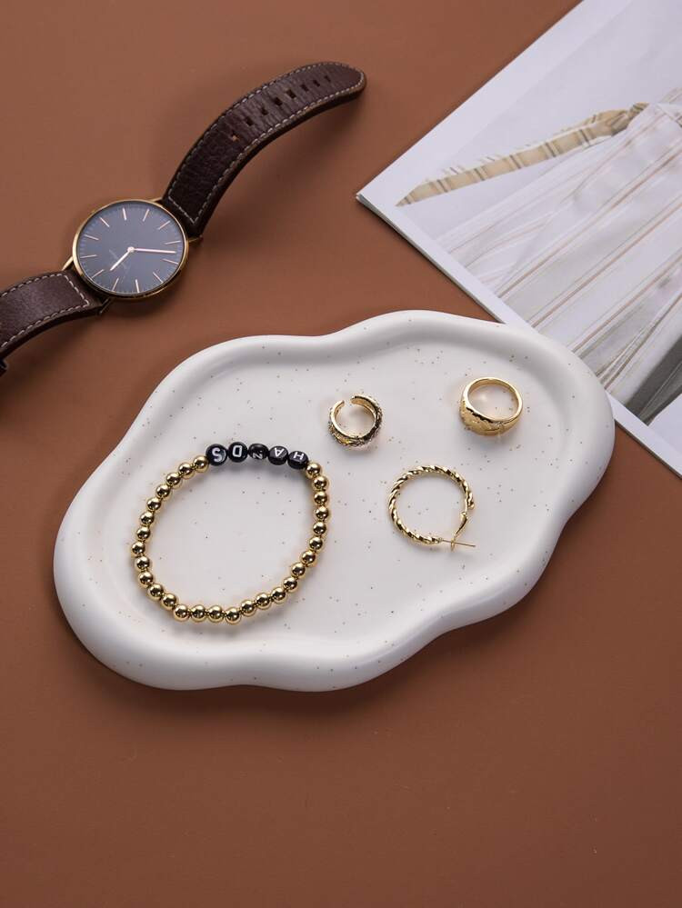 1 Stück Wolke Design Schmuckablage, weißer ABS-Schmuckständer, für Zuhause | SHEIN