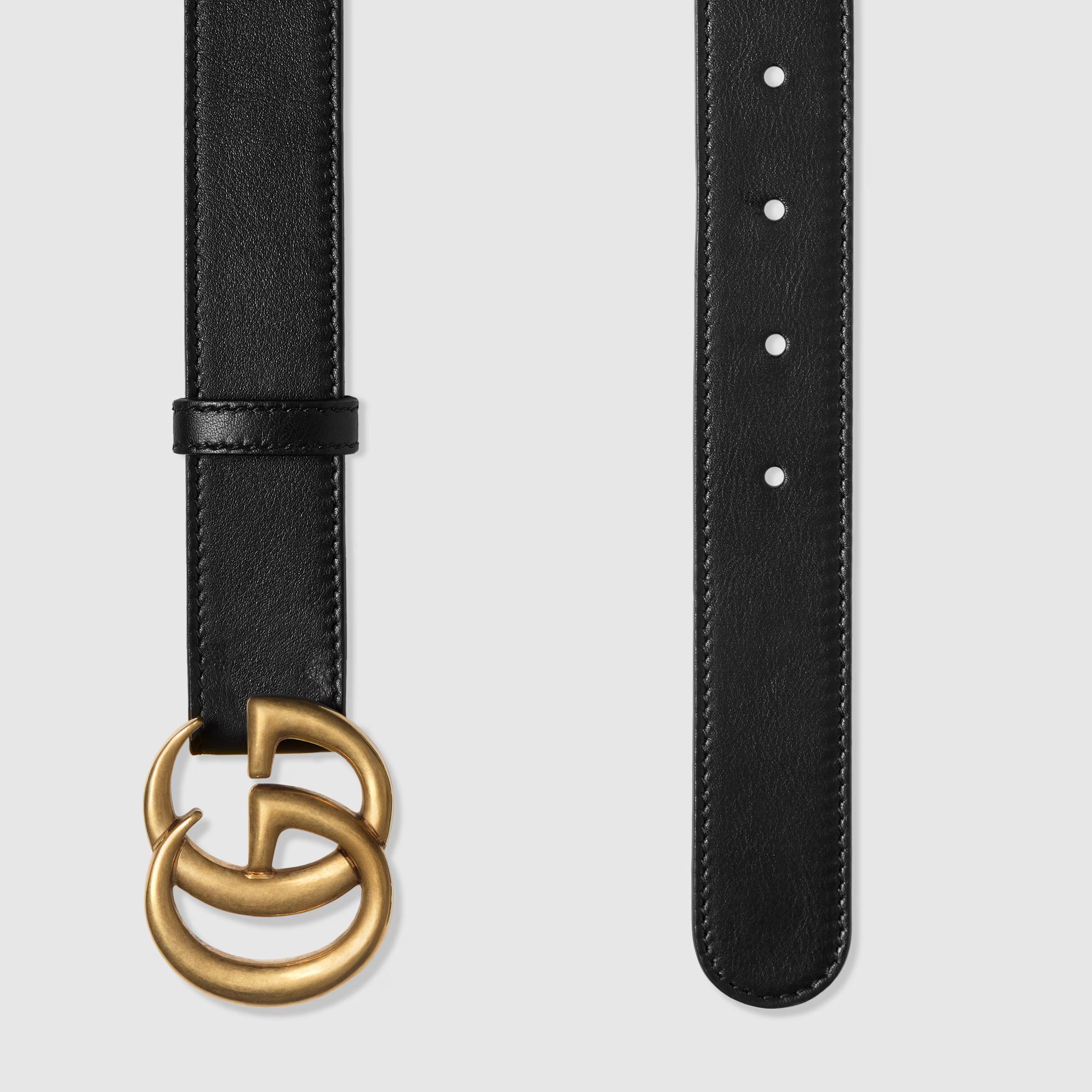 Leather belt with Double G buckle | Gucci (US)