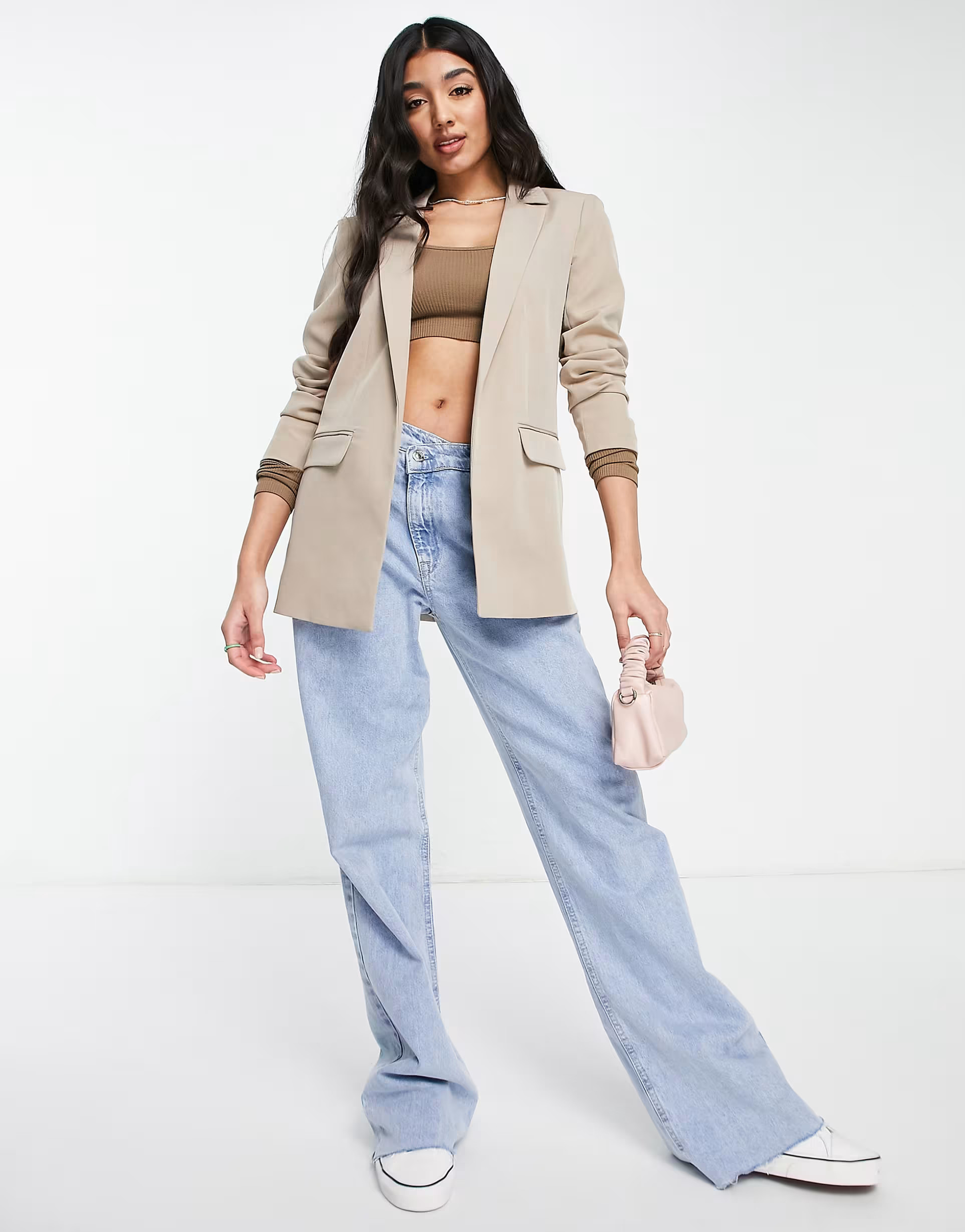 Pieces – Schicker Oversize-Blazer in Beige | ASOS (Global)