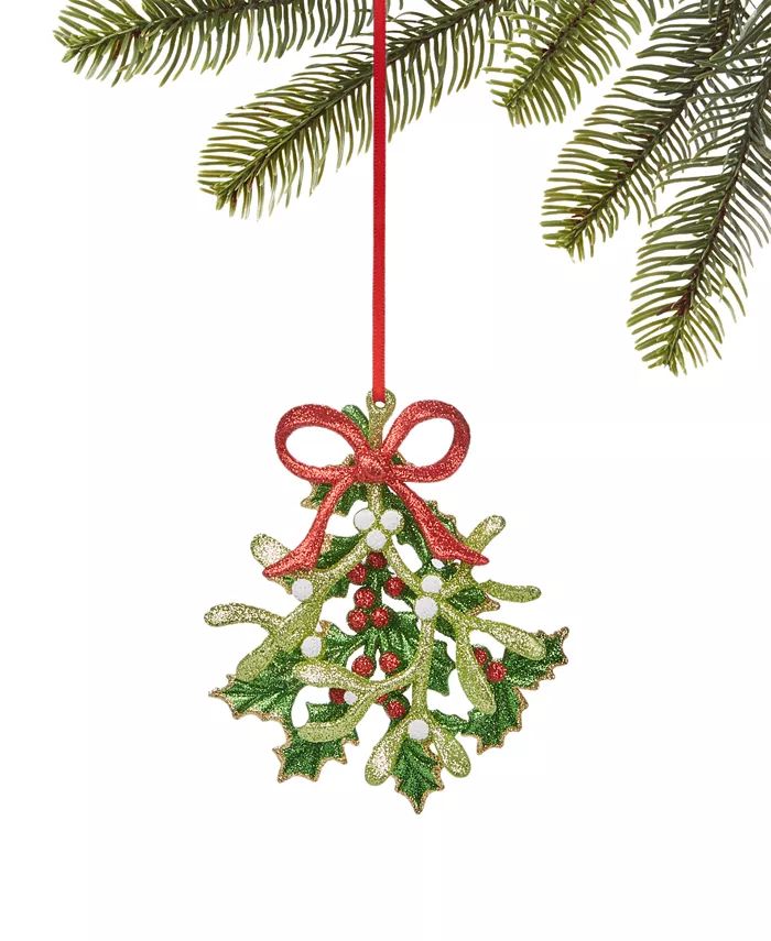 Holiday Lane Christmas Cheer Glittered Foliage Ornament, Created for Macy's - Macy's | Macy's