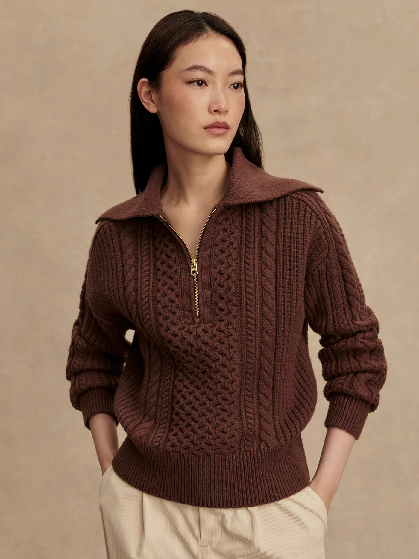 Camello 2.0 Half-Zip Cable Knit | Varley US