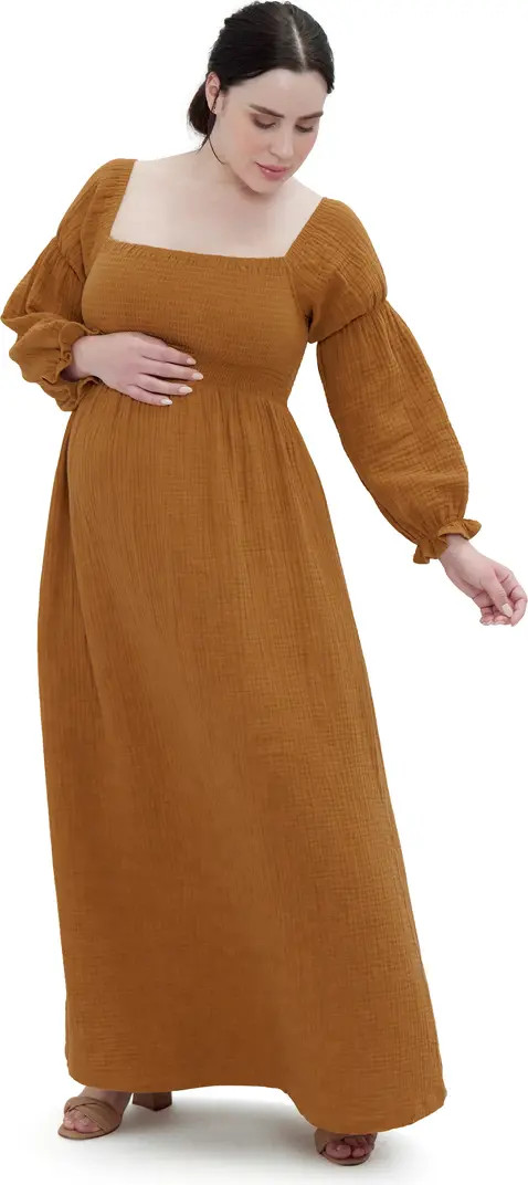 Smocked Long Sleeve Maternity Maxi Dress | Nordstrom