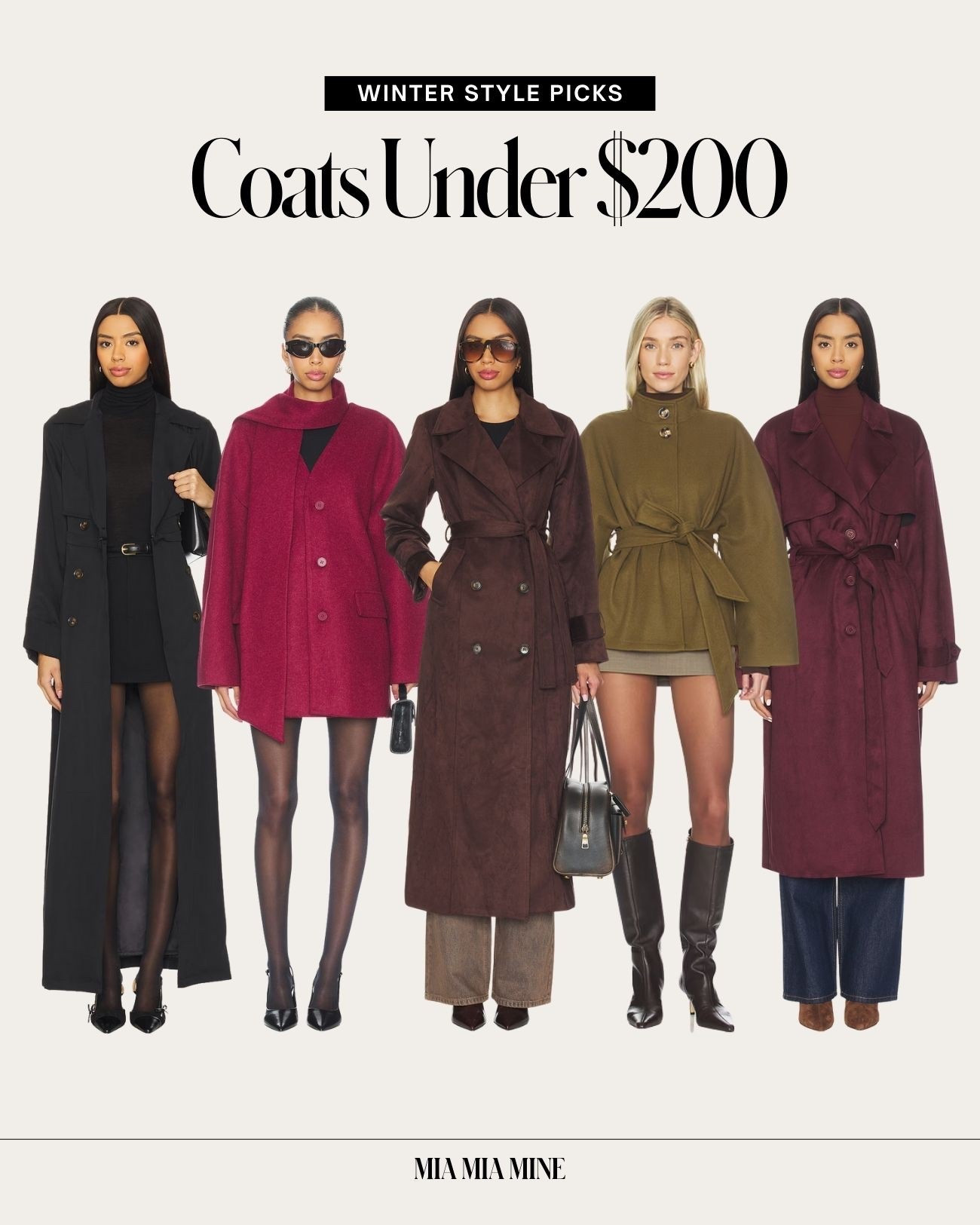 Winter coats under $200
Revolve suede trench coat, scarf coat, and suede jackets 

#LTKootd #LTKSeasonal #LTKFindsUnder100