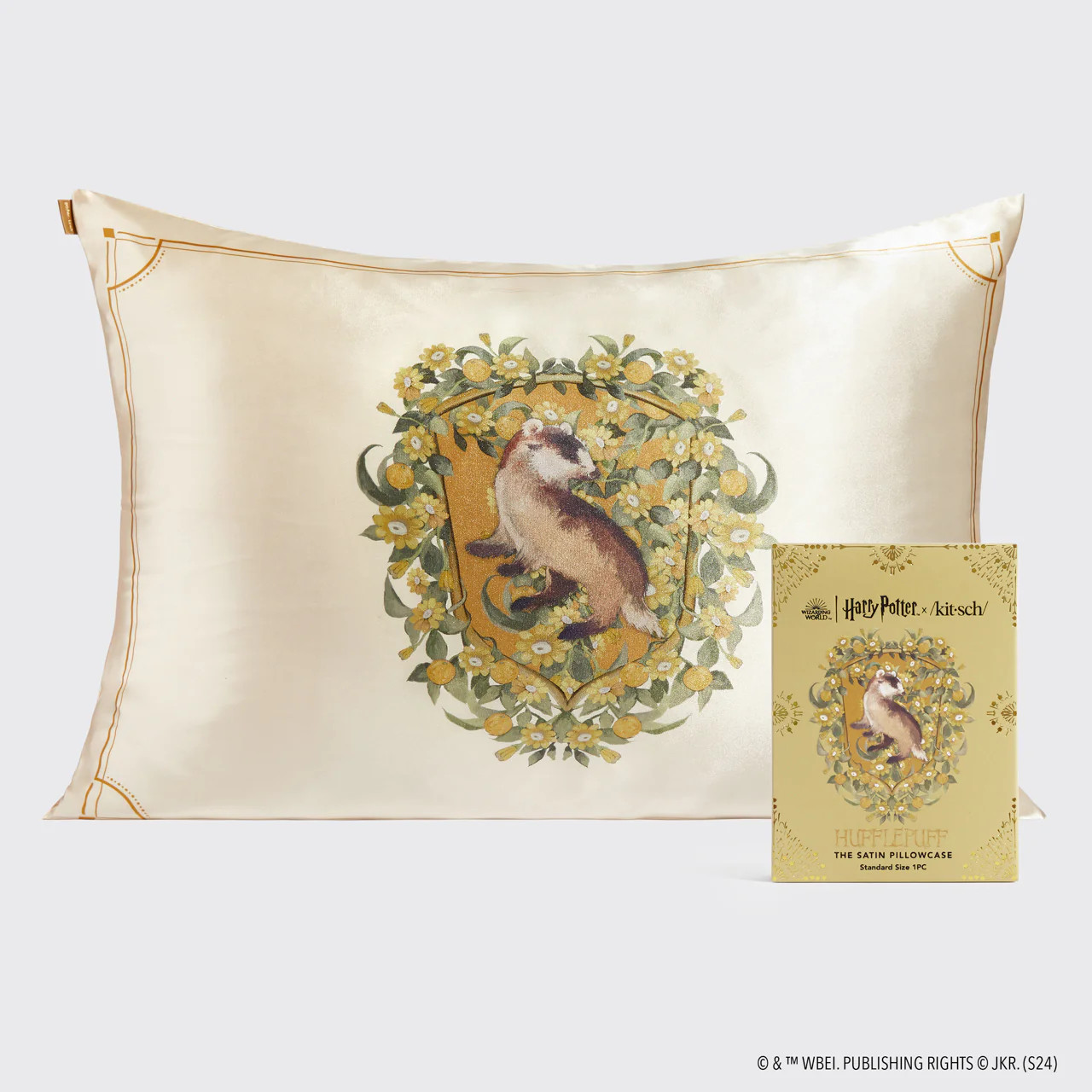 Kitsch x Harry Potter Satin Pillowcase in Hufflepuff | Kitsch