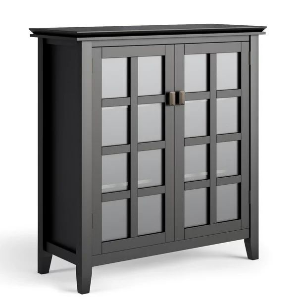 Simpli Home Artisan Solid Wood 38 inch Wide Contemporary Medium Storage Cabinet in Black | Walmart (US)