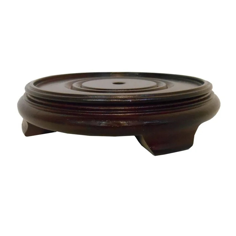 Dark Red Mahogany Porcelain Vase Stand (7.5" W x 2" H) - Oriental Furniture Warehouse - Walmart.c... | Walmart (US)