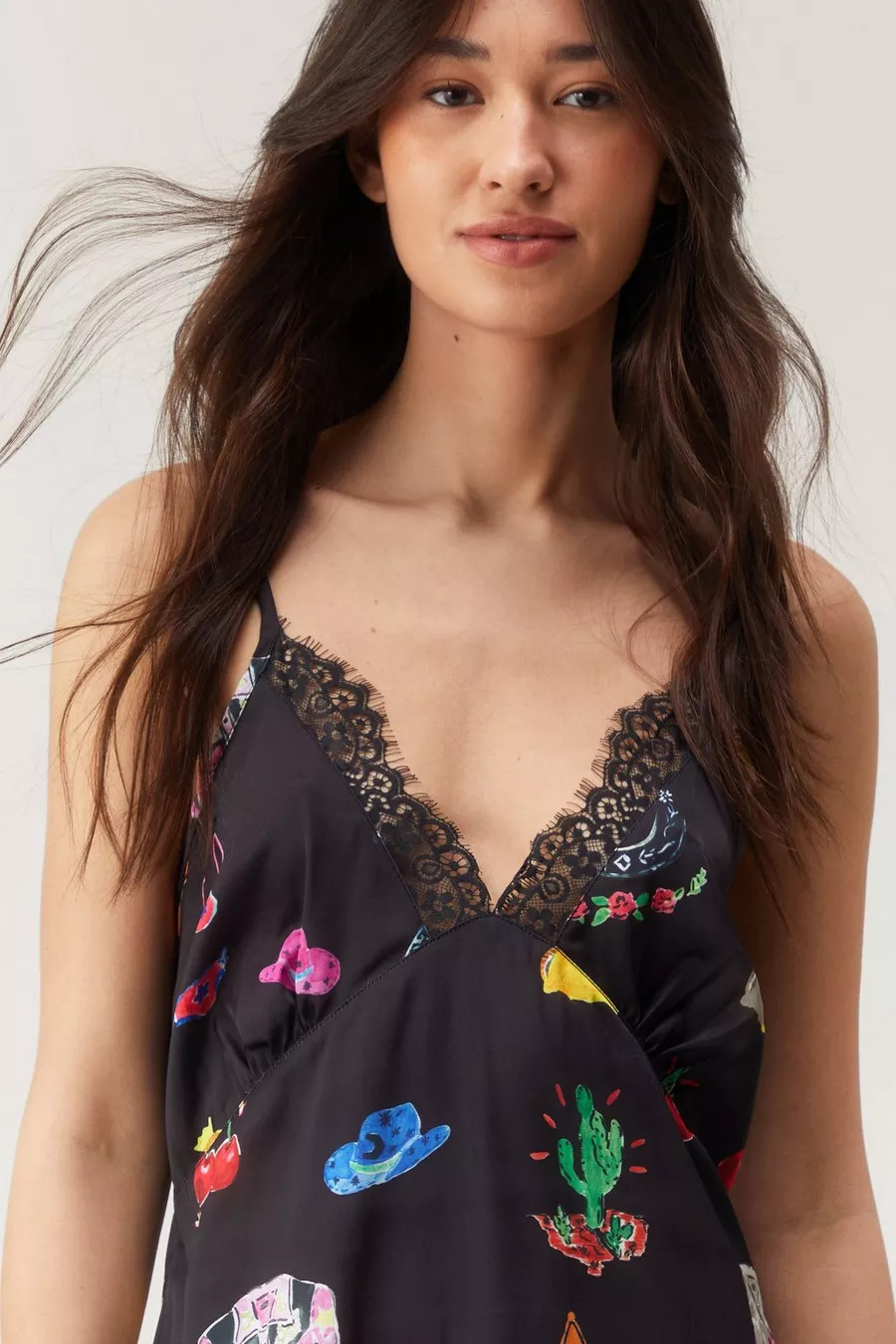 Satin Cowboy Western Lace Trim Nighty | Nasty Gal US