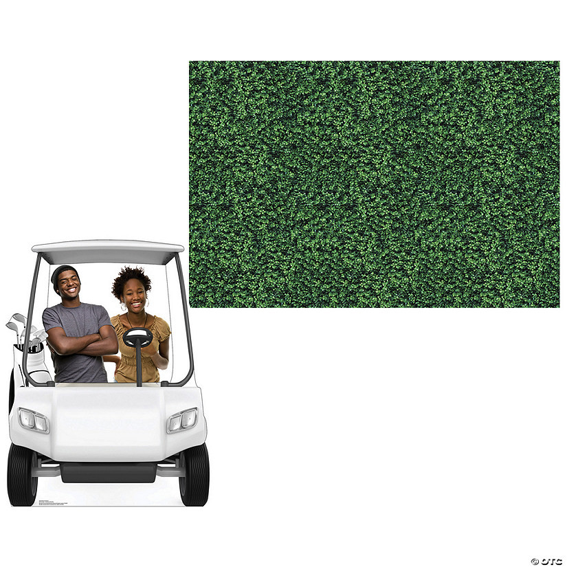 9 ft. x 6 ft. Golf Cart and Golf Course Green Backdrop Kit - 2 Pc. | Oriental Trading Company