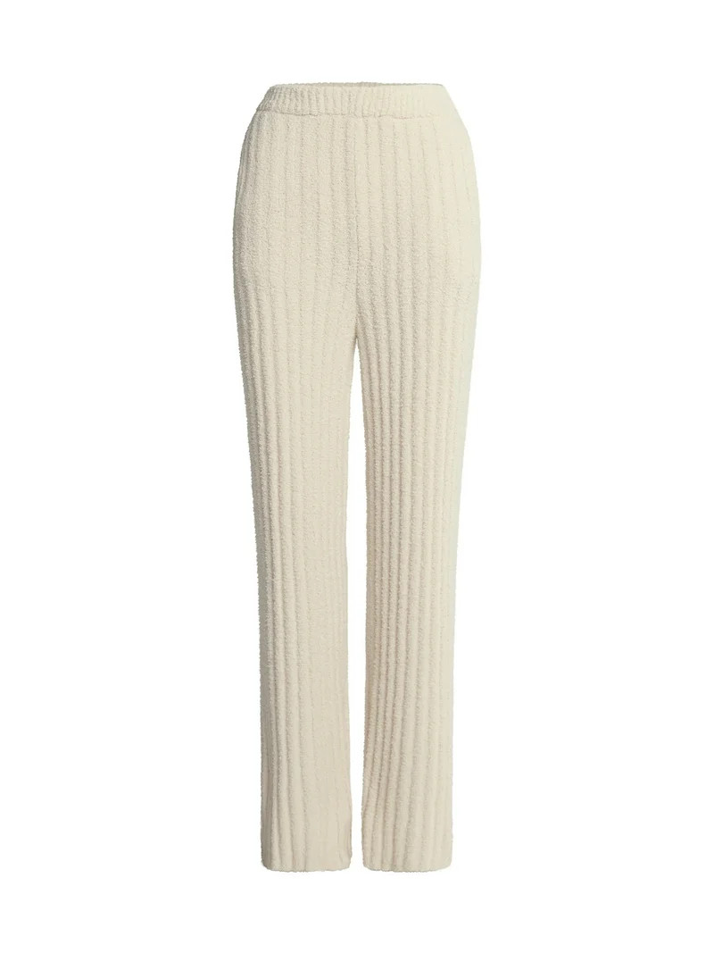 Joyspun Women's Sleepwear Ribbed Wide-Leg Pants, Sizes XS-3X | Walmart (US)