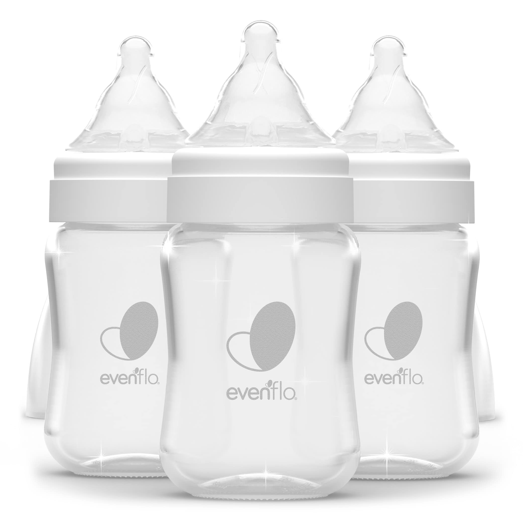 Evenflo Feeding Balance + Wide Neck Glass Bottles - 6oz 3 Pack | Amazon (US)