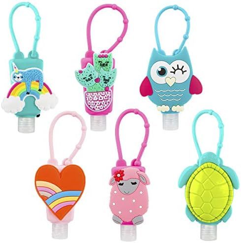 Biubee 6 Sets Cartoon Silicone Hand Cleaner Holders Empty Travel Keychain Carriers with Hand Refi... | Amazon (US)