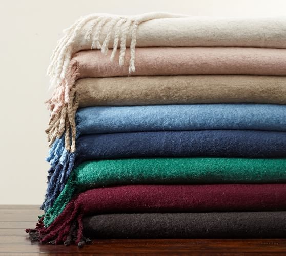 Solid Faux Mohair Oversized Throw | Pottery Barn (US)