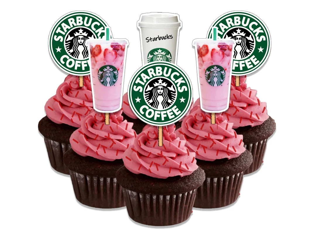 Instant Download Pink Drink Starbucks Cupcake Toppers Starbucks Birthday Cake Toppers Starbucks C... | Etsy (US)