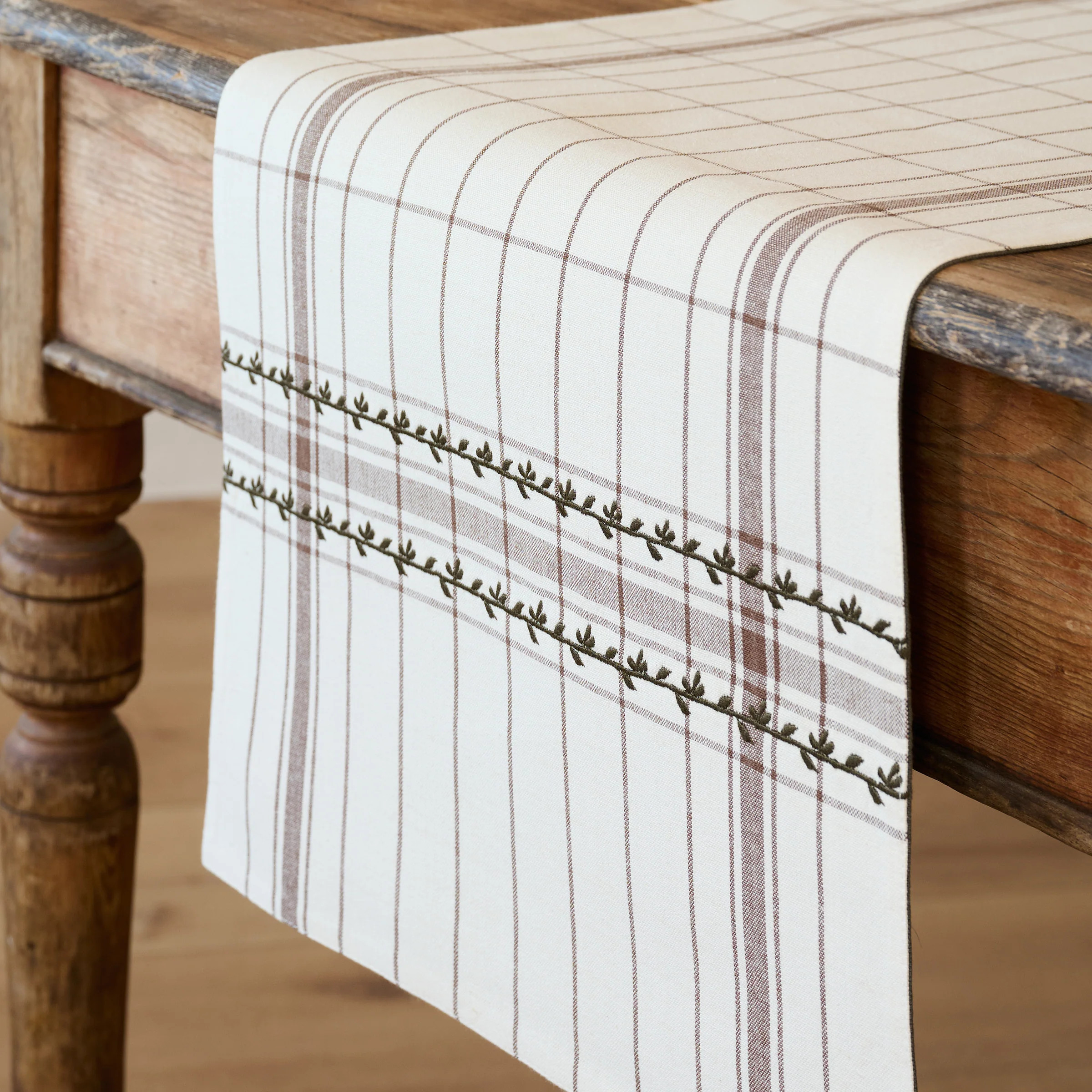 Talia Woven Grid Table Runner | Magnolia