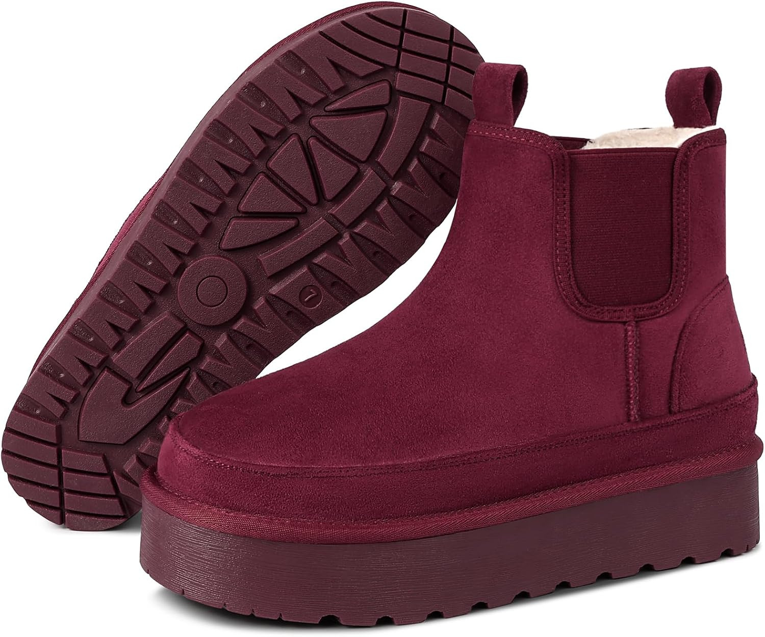 Winter Platform Ankle Chelsea Boots for Women Slip On Snow Booties | Amazon (US)
