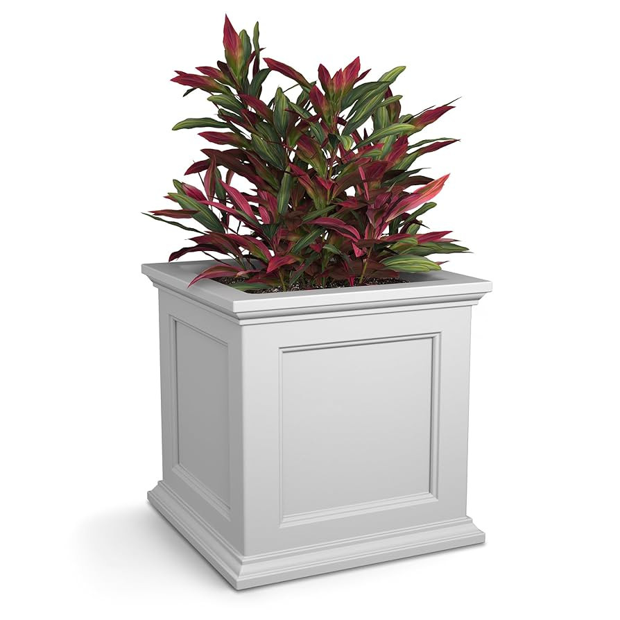 Mayne 5825W Fairfield Patio Planter, White, 20-Inch | Amazon (US)