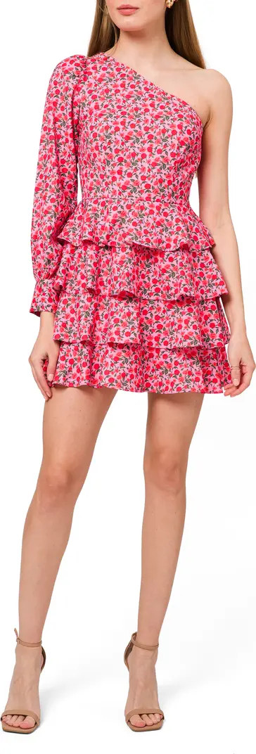 Floral One-Shoulder Tiered Dress | Nordstrom