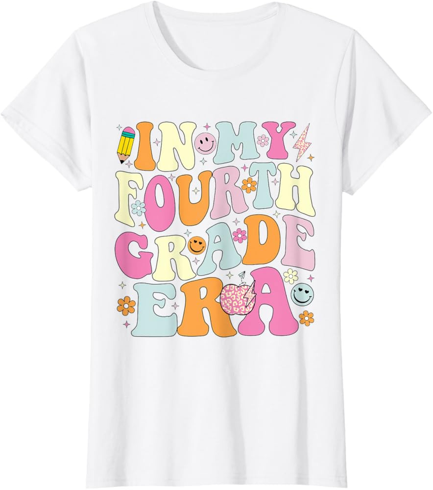 In My Fourth Grade Era 4th Grade Girl Teacher Back to School T-Shirt | Amazon (US)