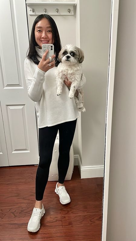 Size S is loose on me but I like the swingy oversized fit of this white sweater.

Dog mom comfy outfit

#LTKfindsunder50 #LTKover40 #LTKSeasonal