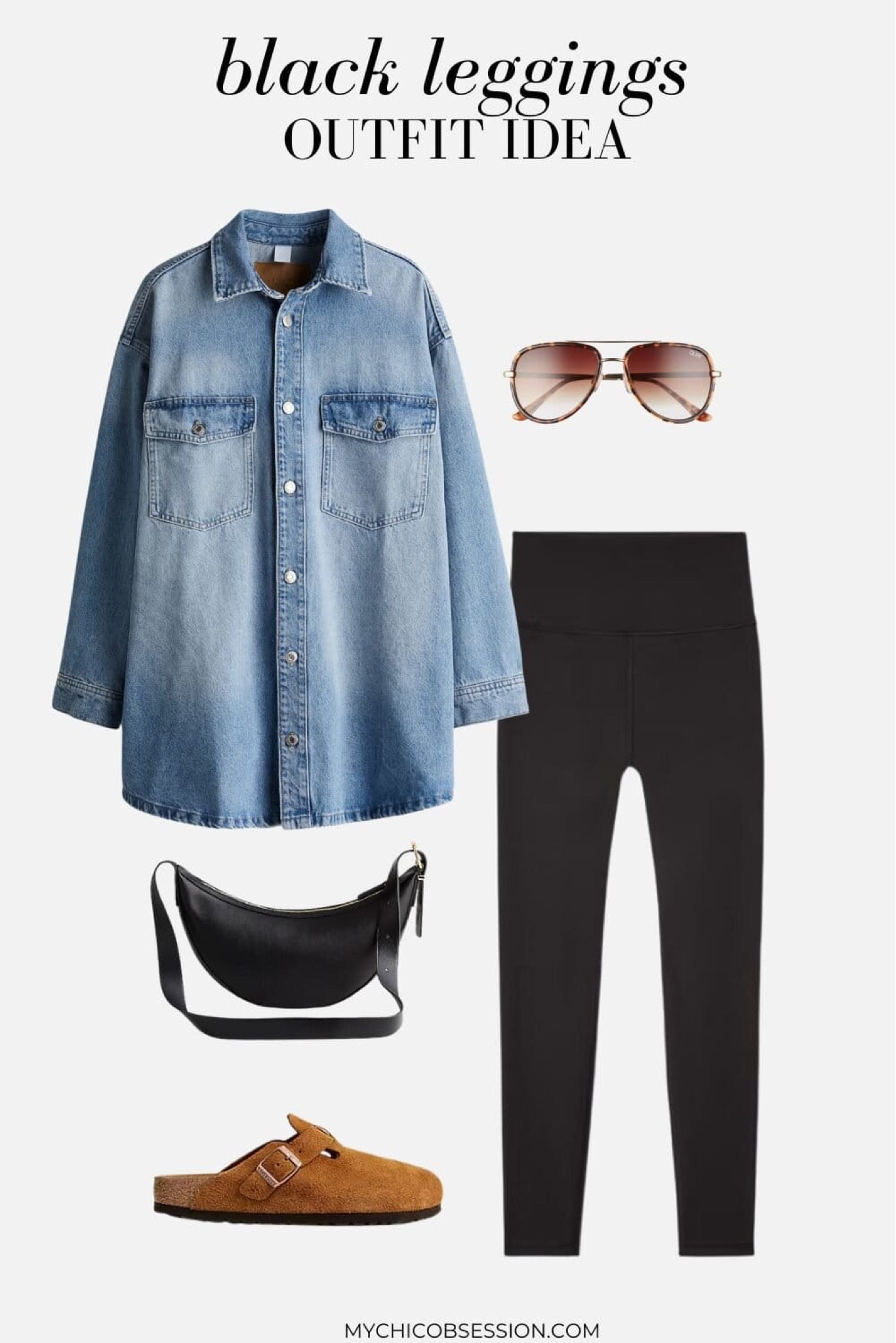 Leggings are basically the ultimate comfort wear, but when you pair them with an oversized chambray shirt, you get this effortlessly chic vibe. Add clogs, aviator sunglasses, and a crossbody bag to complete the look.

#LTKStyleTip #LTKSeasonal #LTKShoeCrush