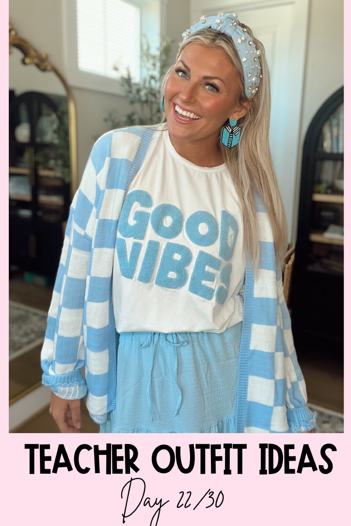 Teacher outfit ideas day 22/30🩵☁️ 
Shirt size M
Skirt M
Cardigan M


#LTKFindsUnder50 #LTKStyleTip #LTKFindsUnder100