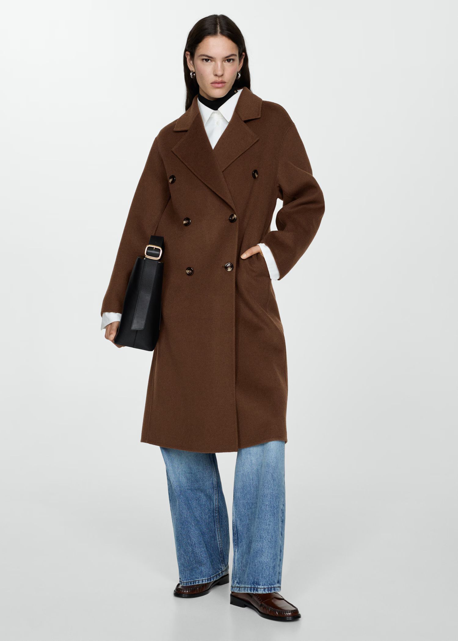 Handmade oversized wool coat | MANGO (US)