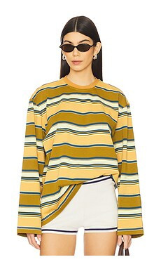 Lovers and Friends Ella Top in Moss Green Stripe from Revolve.com | Revolve Clothing (Global)
