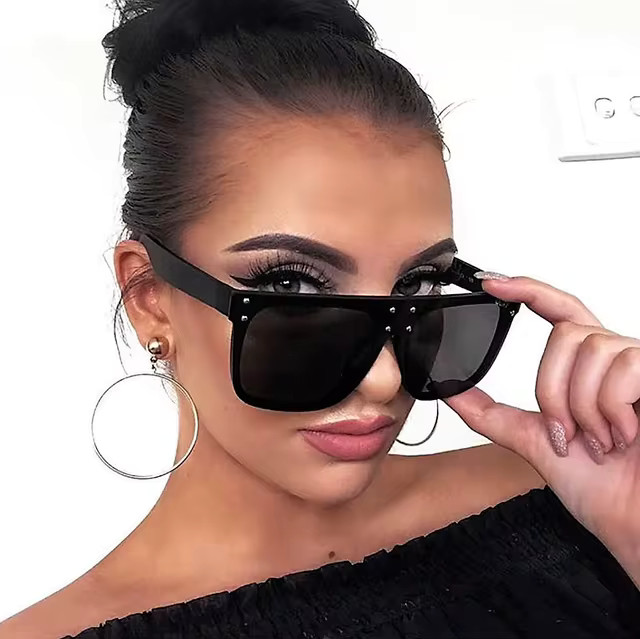 45188 Ladies Oversized Square Sunglass Women New Big Frame Brand Designer Sunglasses Rivet Pink O... | AliExpress (US)