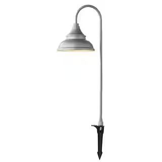 Hampton Bay Low Voltage 100 Lumens Galvanized Outdoor Integrated LED Farmhouse Path Light; Weathe... | The Home Depot