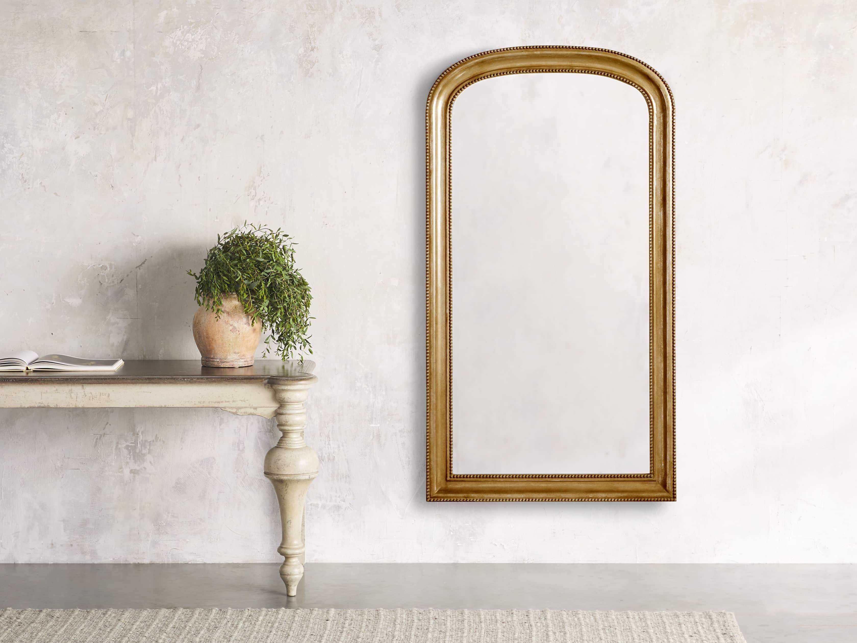 Pierre Grand Floor Mirror in Gold | Arhaus