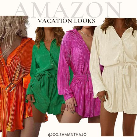 Amazon outfits 
Vacation outfits - pleated dress - shirt dress - bright dresses - spring dresses - spring break outfits - spring outfits - neon - Amazon finds - Amazon style - belted dress - bell sleeves 

#LTKSeasonal #LTKunder50 #LTKstyletip