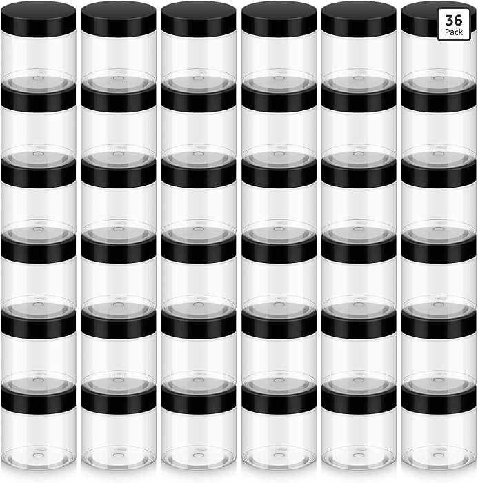 Loretoy 36 Pack 2 OZ Plastic Jars with Lids, BPA Free, Reusable, Refillable Transparent Cosmetic ... | Amazon (US)