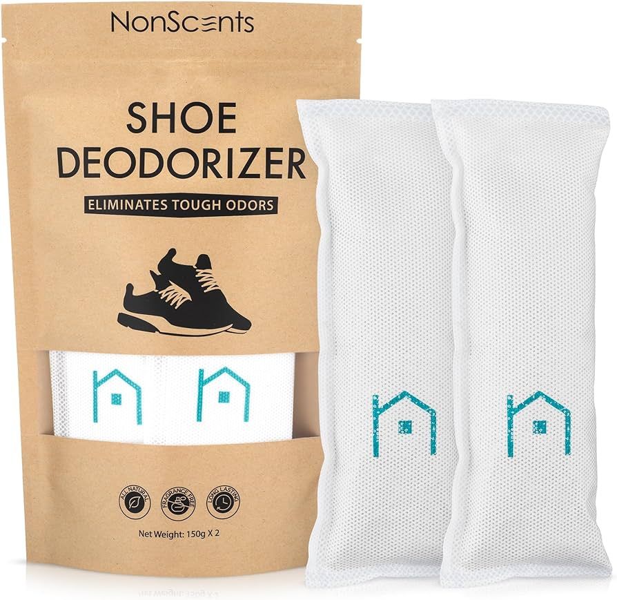 NonScents Shoe Deodorizer 1-Pack (2 Count) - Odor Eliminator, Air Freshener, Smell Absorber, Scen... | Amazon (US)