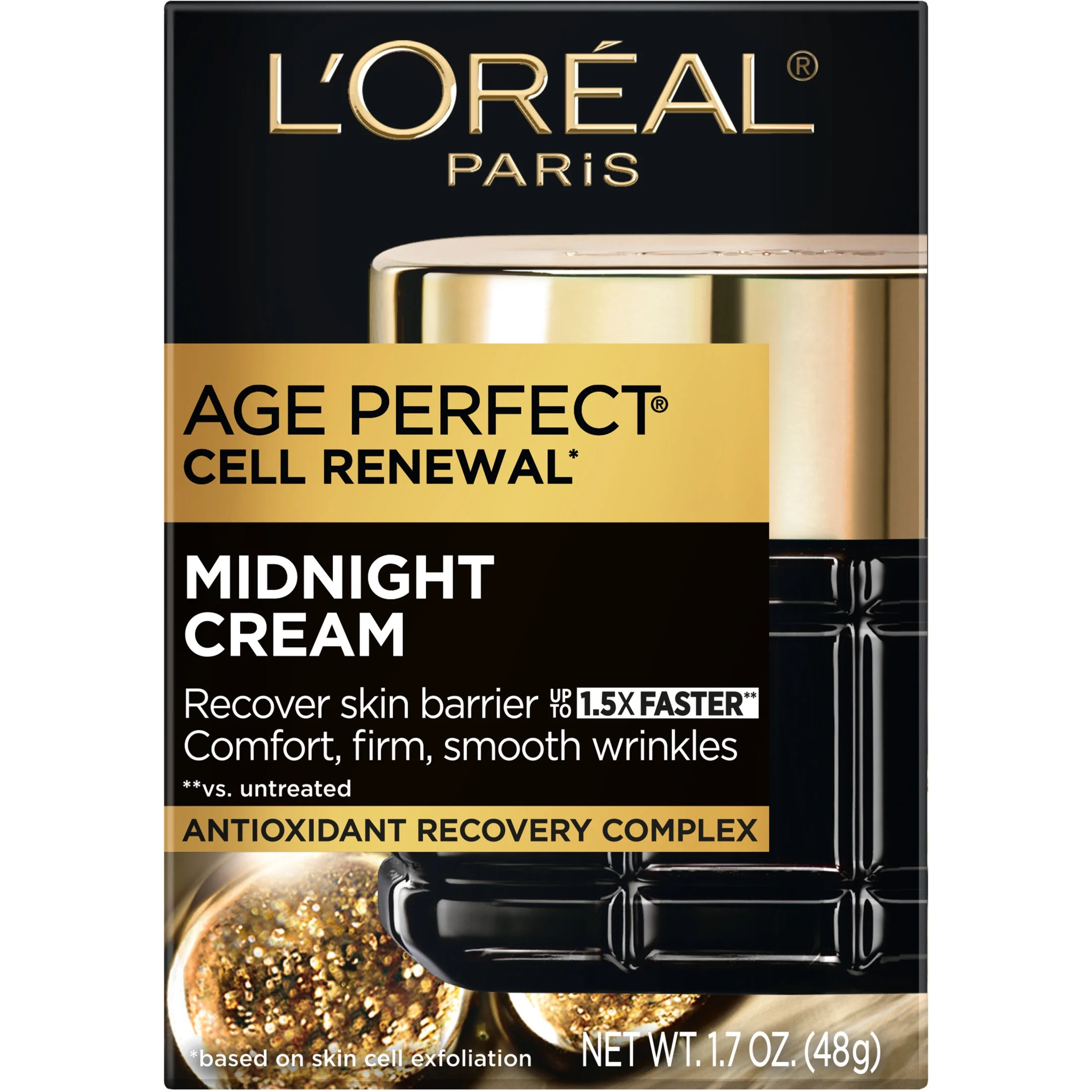 L'Oreal Paris Age Perfect Cell Renewal Midnight Cream, Antioxidants, 1.7 oz | Walmart (US)