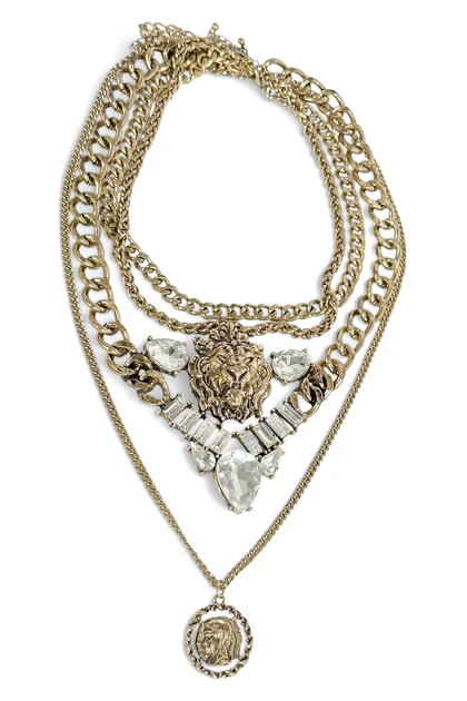 Boldly Yours Gold & Clear Strand Statement Necklace | The Willow Tree