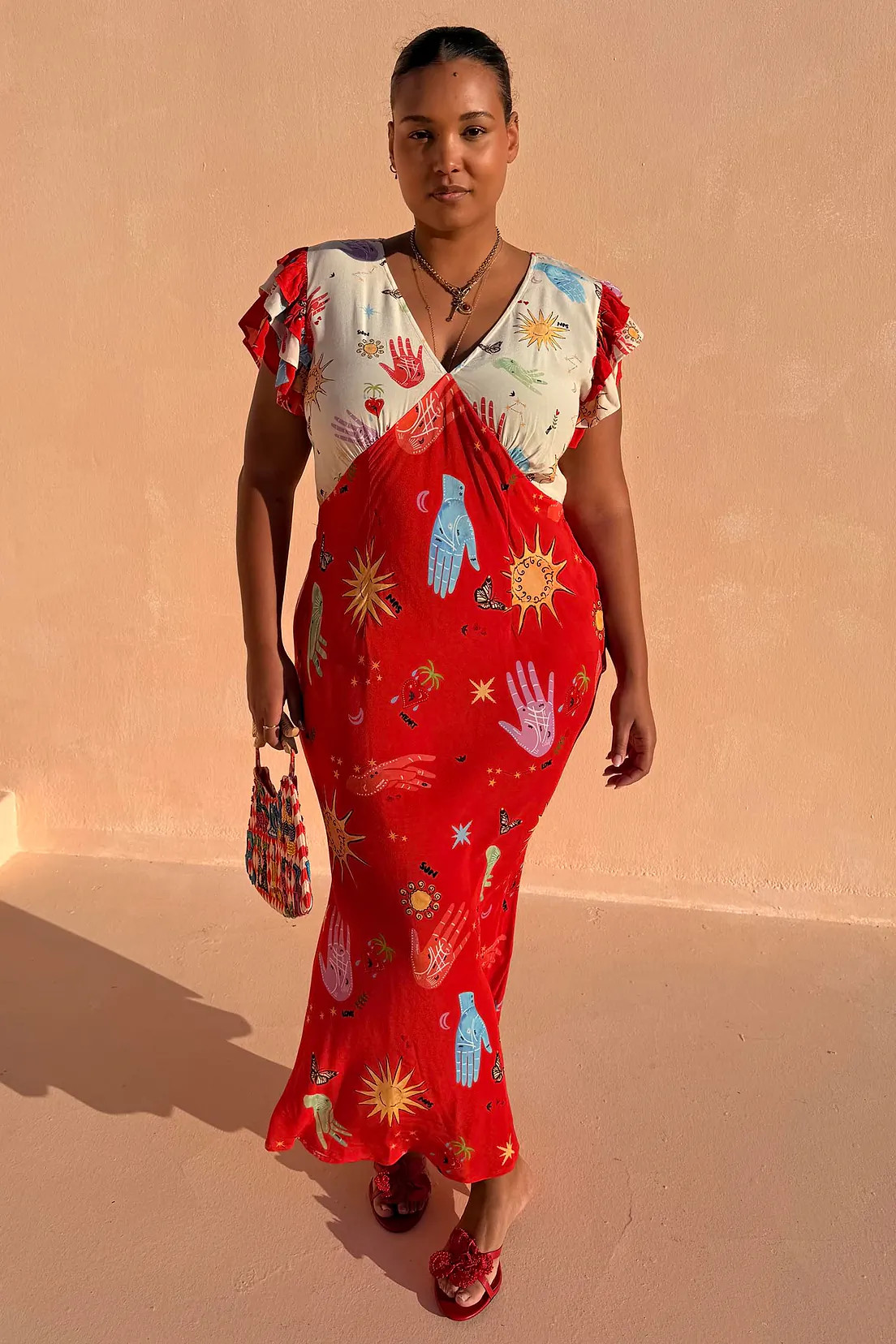 Red Celestial Midi Dress | Never Fully Dressed US