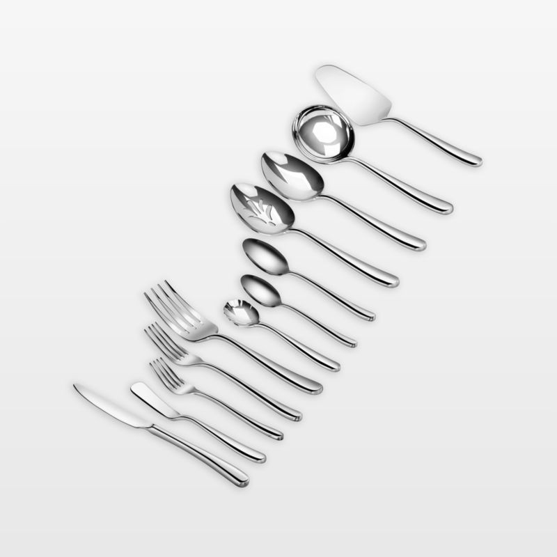 Cangshan RAIN II 47-Piece Flatware and Serveware Set + Reviews | Crate & Barrel | Crate & Barrel